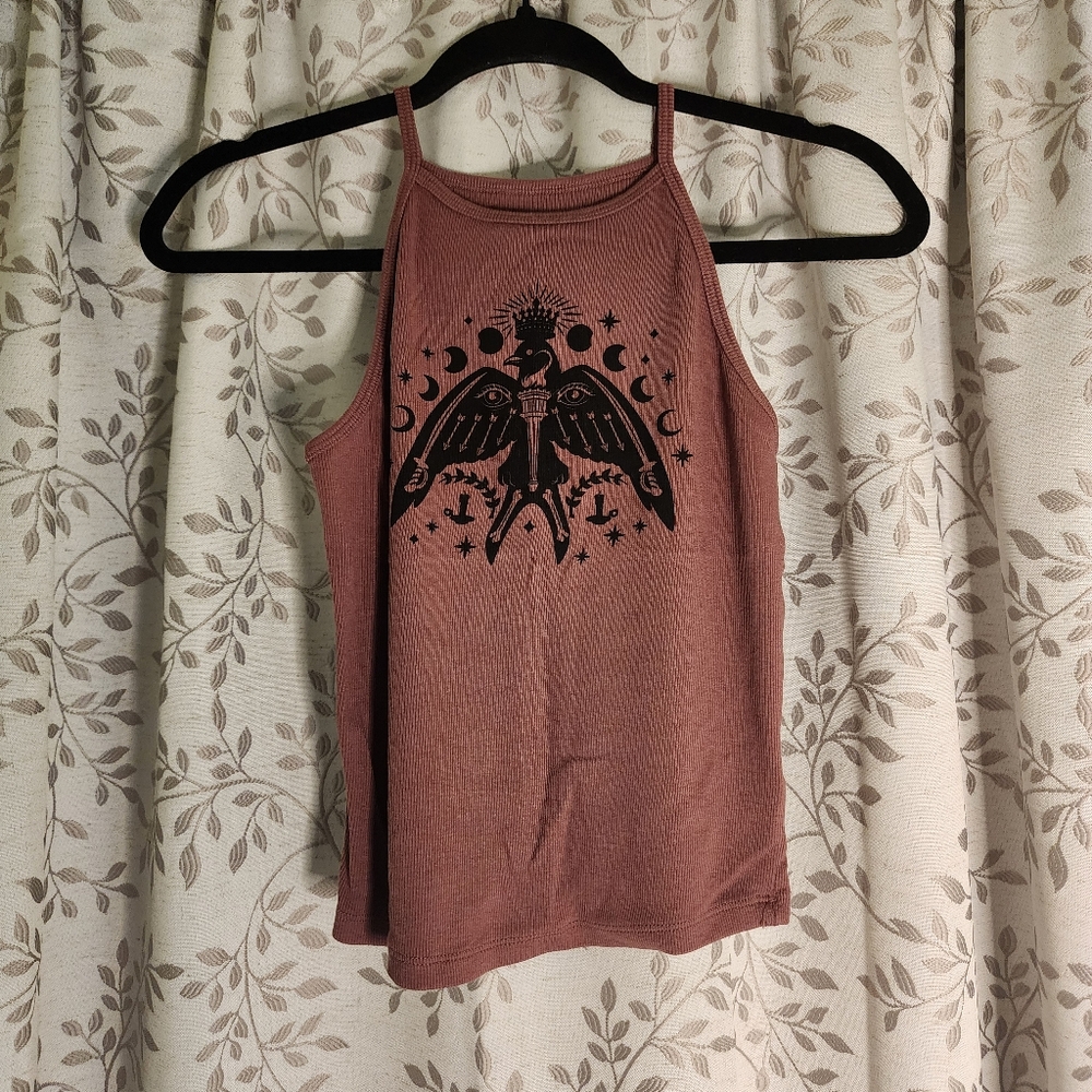 Torrid Sparrow Fitted Rib High Neck Cropped Cami in Rose Taupe Size 1 (1X)